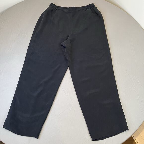 Talbots Pants - Talbots Petites Pure Silk 10 Lined Elastic Waist Black Dress Pants Trousers